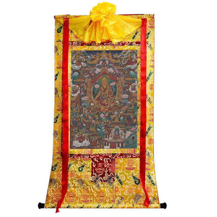 Tsongkhapa - 18th Century - Tibetan thangka painting, close-up detail