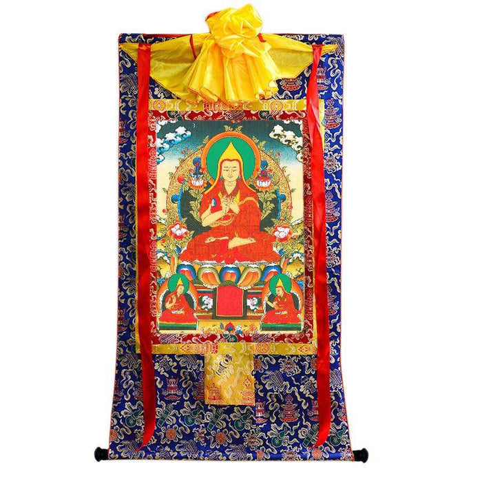 Tsongkhapa - Tibetan thangka painting, view 4