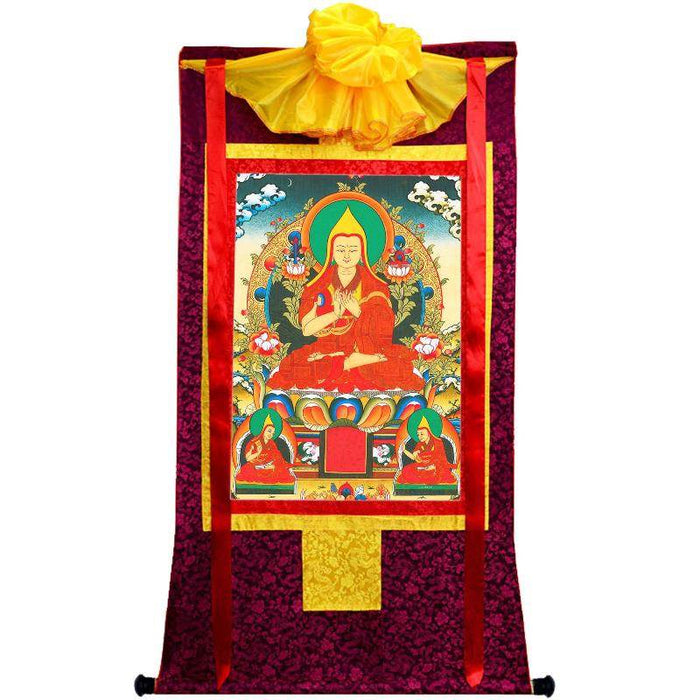 Tsongkhapa - Tibetan thangka painting, view 5