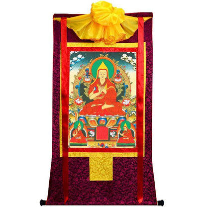 Tsongkhapa - Tibetan thangka painting, view 5