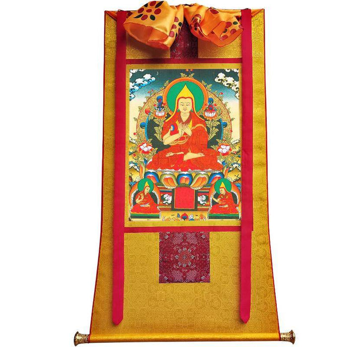 Tsongkhapa - Tibetan thangka painting, view 6