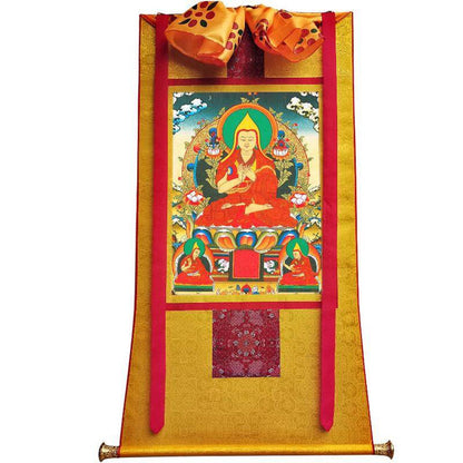 Tsongkhapa - Tibetan thangka painting, view 6