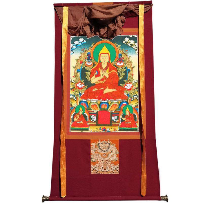 Tsongkhapa - Tibetan thangka painting, view 7