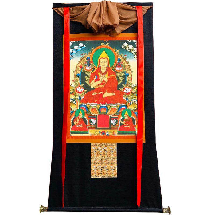 Tsongkhapa - Tibetan thangka painting, view 8