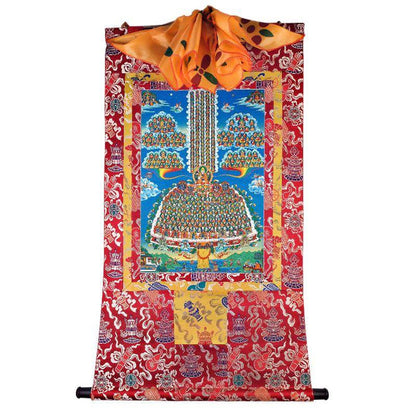 Tsongkhapa's Refuge Tree - Tibetan thangka painting, detailed view