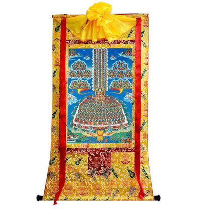 Tsongkhapa's Refuge Tree - Tibetan thangka painting, close-up detail