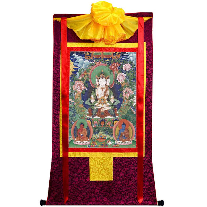 Vairocana - Mahavairocana - 18th Century - Tibetan thangka painting, view 5