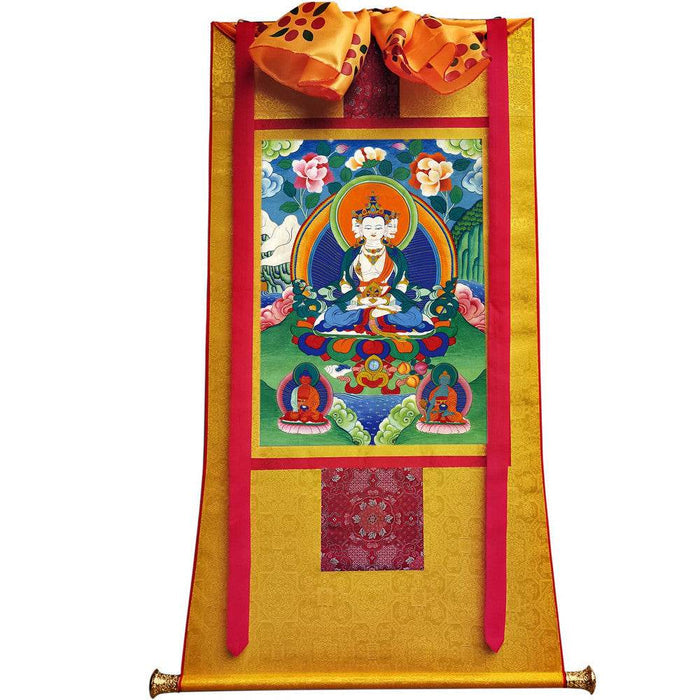 Vairocana - Mahavairocana - 18th Century - Tibetan thangka painting, view 6