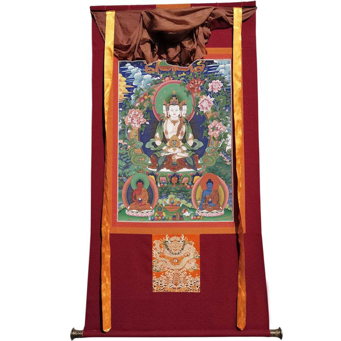 Vairocana - Mahavairocana - 18th Century - Tibetan thangka painting, view 7