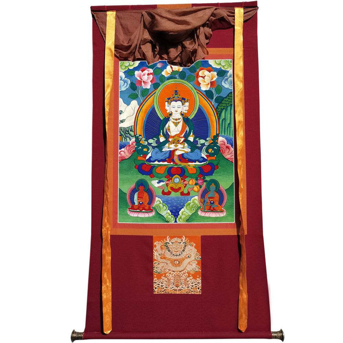 Vairocana - Mahavairocana - 18th Century - Tibetan thangka painting, view 7