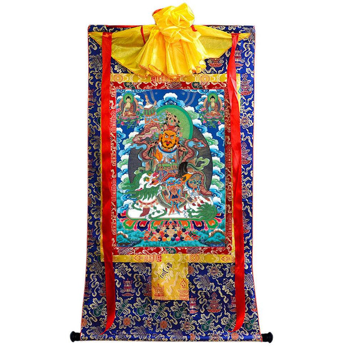 Vaishravana / Vaisravana - Tibetan thangka painting, view 4