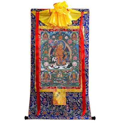 Vaishravana / Vaisravana - Tibetan thangka painting, view 4