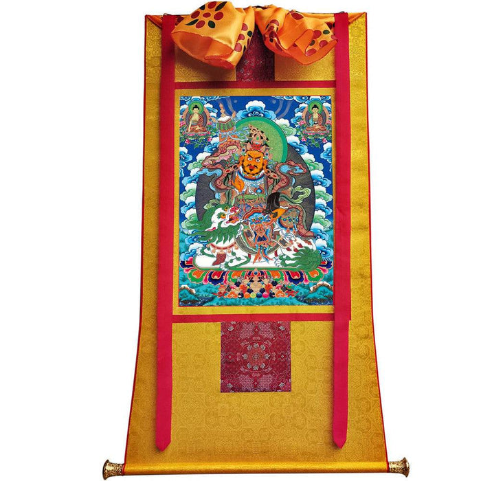 Vaishravana / Vaisravana - Tibetan thangka painting, view 6