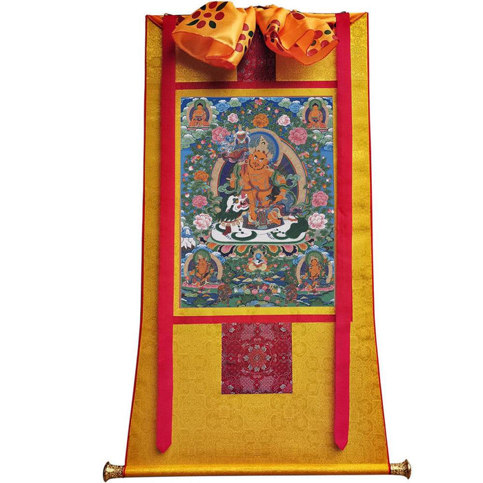 Vaishravana / Vaisravana - Tibetan thangka painting, view 6