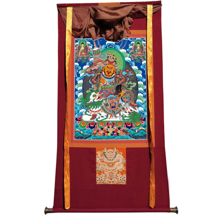 Vaishravana / Vaisravana - Tibetan thangka painting, view 7