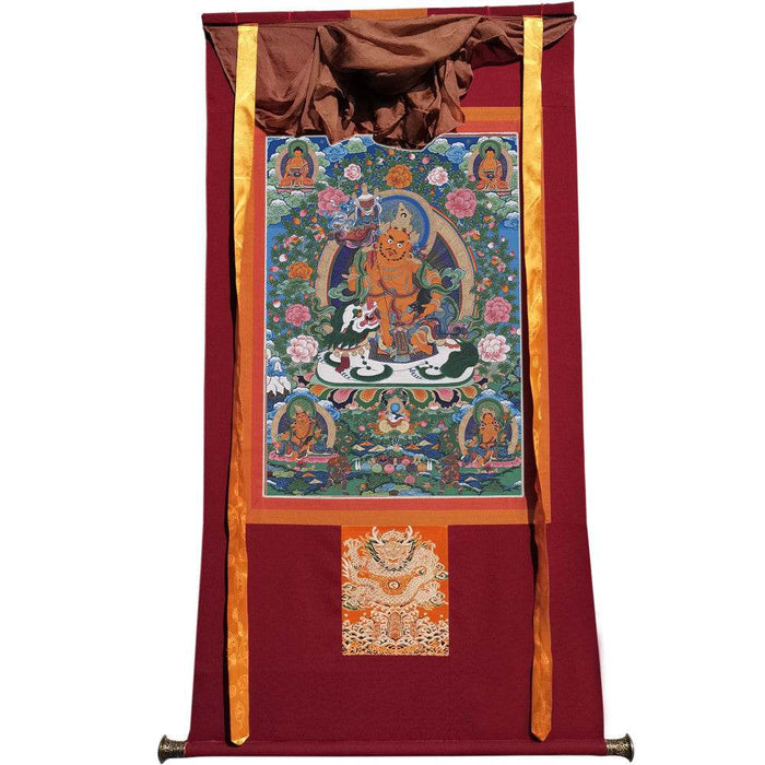 Vaishravana / Vaisravana - Tibetan thangka painting, view 7