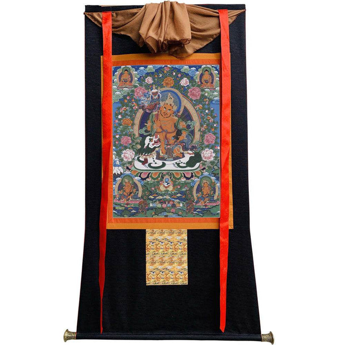 Vaishravana / Vaisravana - Tibetan thangka painting, view 8