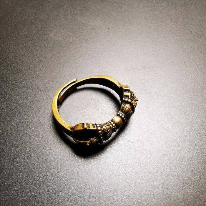 Vajra Ring,Buddhist Protection Jewelry 2.16" - Tibetan Buddhist vajra, view 5