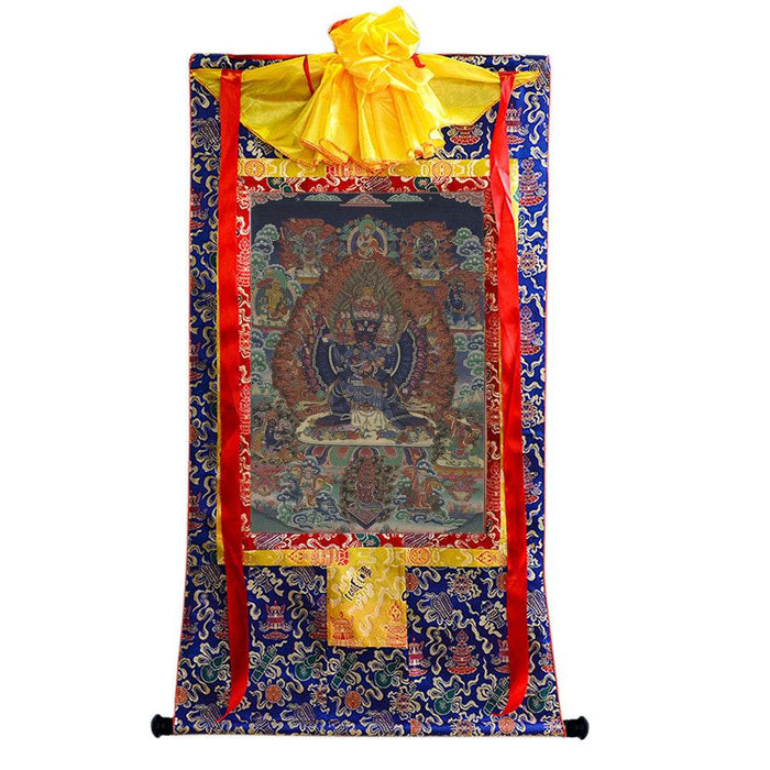 Vajrabhairava / Yamantaka - 17th Century Old Version - Tibetan thangka painting, view 4