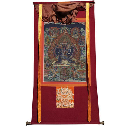 Vajrabhairava / Yamantaka - 17th Century Old Version - Tibetan thangka painting, view 7