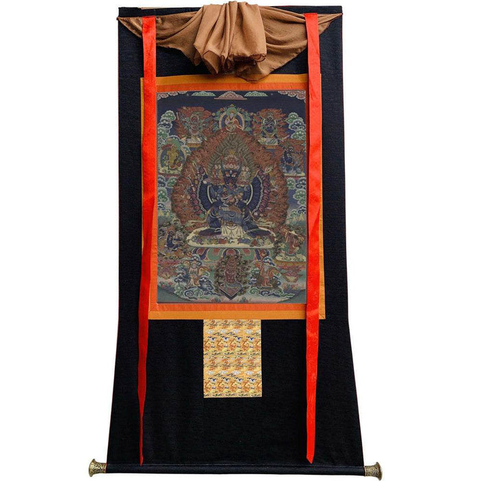 Vajrabhairava / Yamantaka - 17th Century Old Version - Tibetan thangka painting, view 8