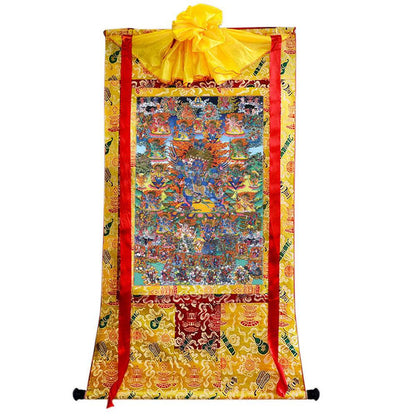 Vajrakilaya - Dorje Phurba - Tibetan thangka painting, close-up detail