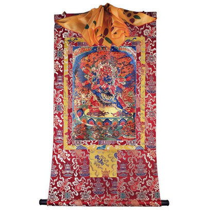 Vajrakilaya in Yab Yum Image - Tibetan thangka painting, view 7