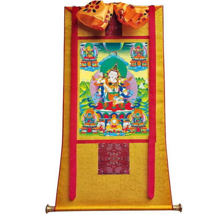 Vajrasattva in Yab Yum - Tibetan thangka painting, view 6