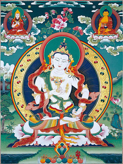 Vajrasatva Image - Tibetan thangka painting, front view