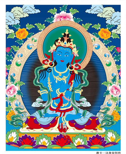 Vajrasatva Image - Tibetan thangka painting, front view