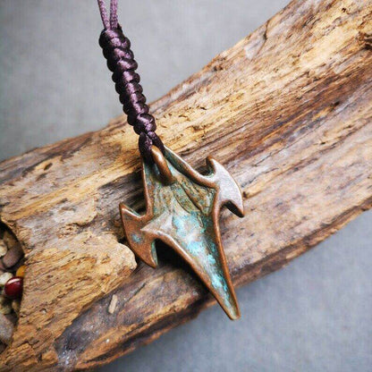 Vintage Shankha Divine Conch Badge,Tibetan Buddhist Protective Amulet Pendant - Tibetan Buddhist amulet, detailed view