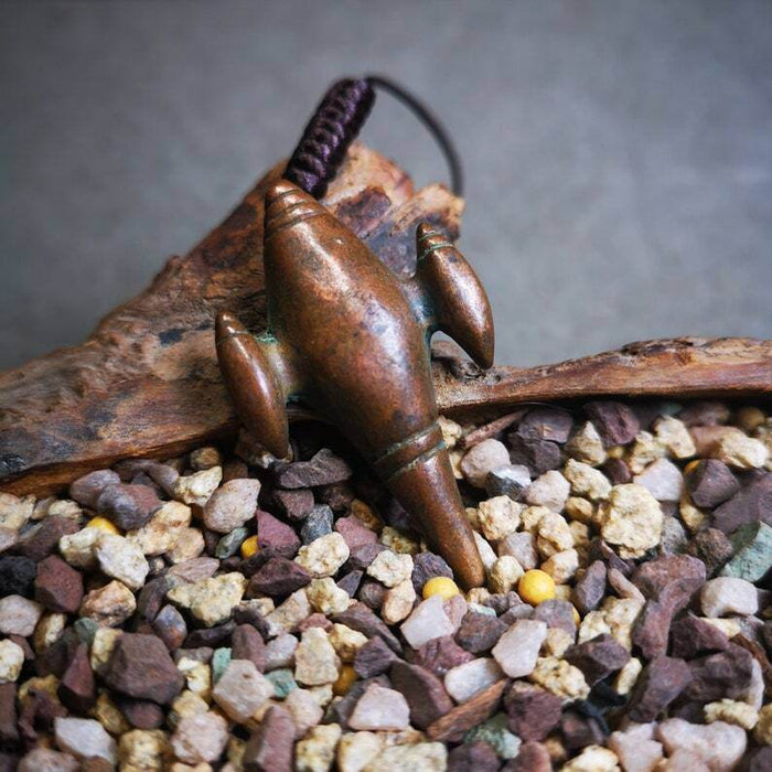 Vintage Shankha Divine Conch Badge,Tibetan Buddhist Protective Amulet Pendant - Tibetan Buddhist amulet, close-up detail