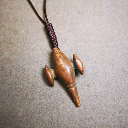 Vintage Shankha Divine Conch Badge,Tibetan Buddhist Protective Amulet Pendant - Tibetan Buddhist amulet, view 5