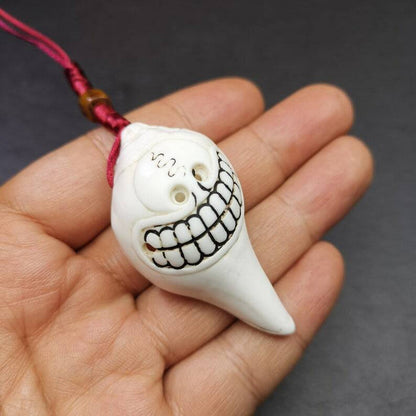 White Conch Shankha 2.2" - Tibetan Buddhist art, view 4