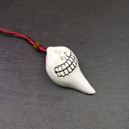 White Conch Shankha 2.2" - Tibetan Buddhist art, view 7