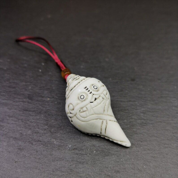 White Conch Shankha 2.28" - Tibetan Buddhist art, view 4