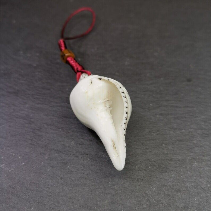 White Conch Shankha 2.28" - Tibetan Buddhist art, view 5