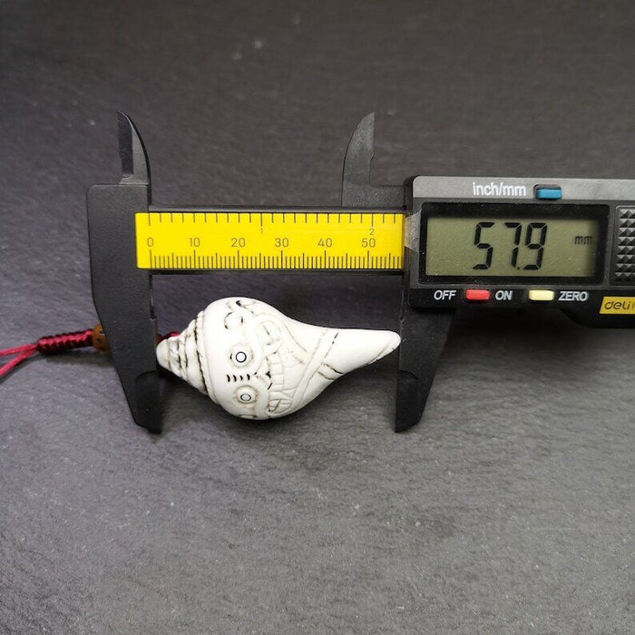 White Conch Shankha 2.28" - Tibetan Buddhist art, view 8