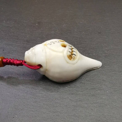 White Conch Shankha 2.36" - Tibetan Buddhist art, view 7