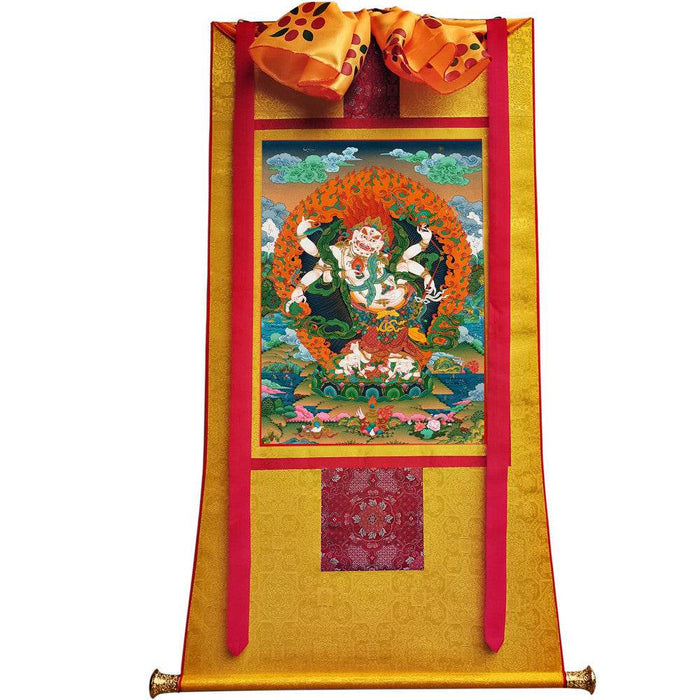 White Mahakala - 17th Century Old Version - Tibetan thangka painting, view 6