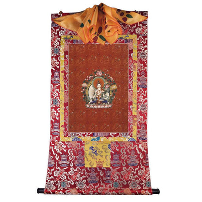 White Tara - Tibetan thangka painting, detailed view