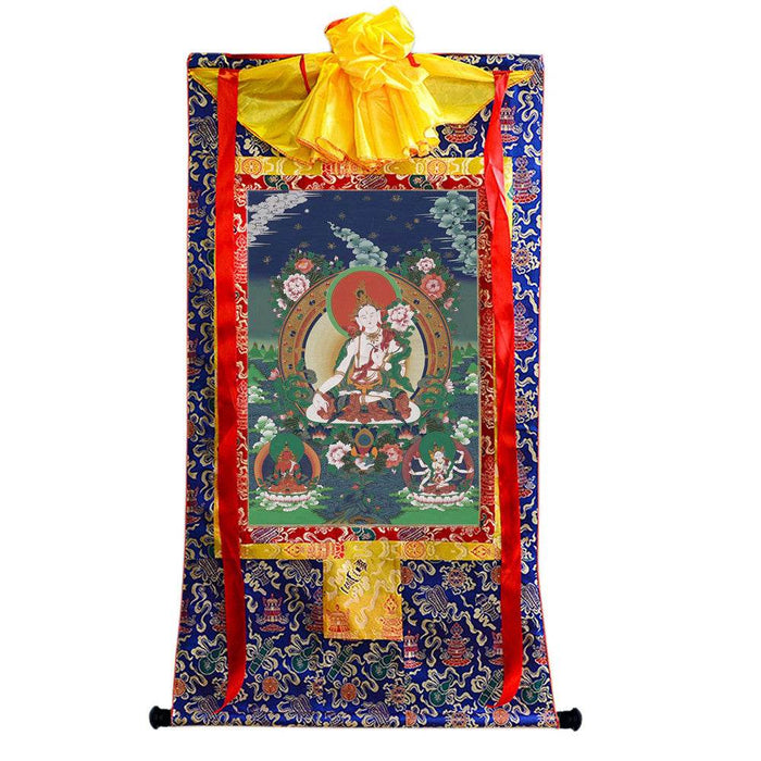 White Tara - Tibetan thangka painting, view 4