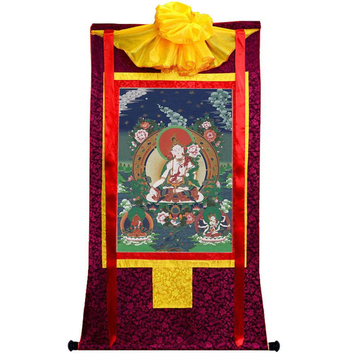 White Tara - Tibetan thangka painting, view 5