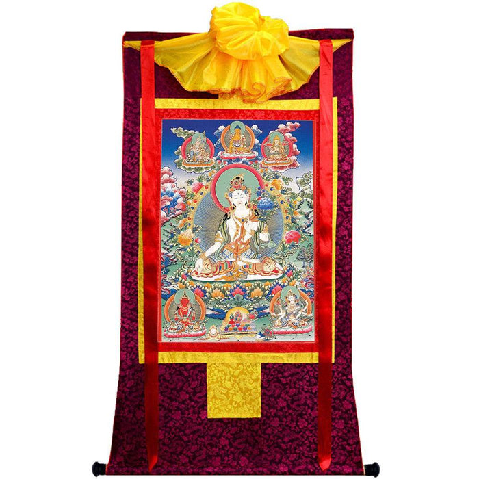 White Tara - Tibetan thangka painting, view 5