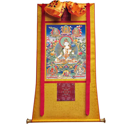 White Tara - Tibetan thangka painting, view 6