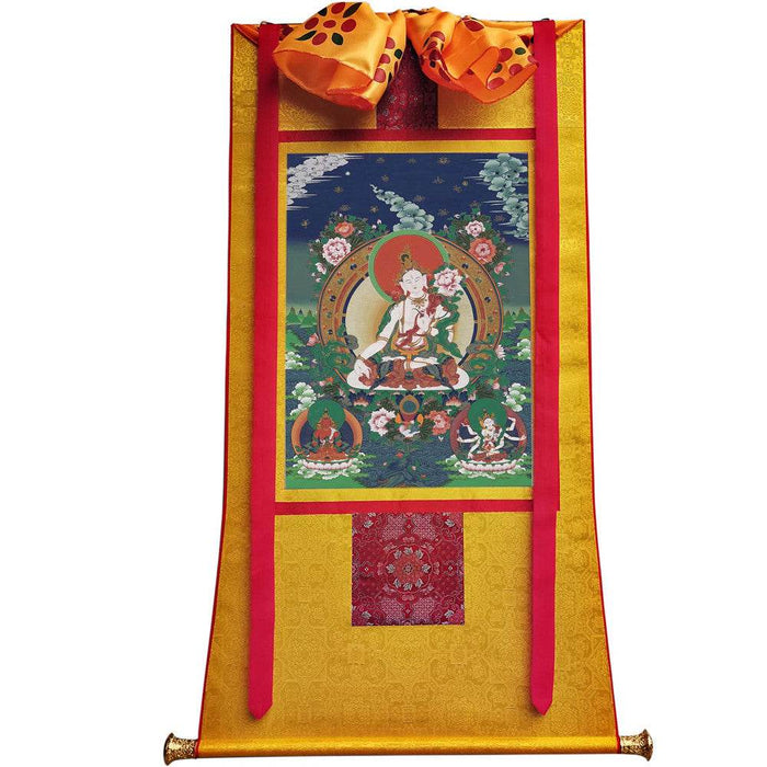 White Tara - Tibetan thangka painting, view 6