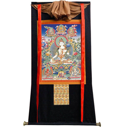 White Tara - Tibetan thangka painting, view 8