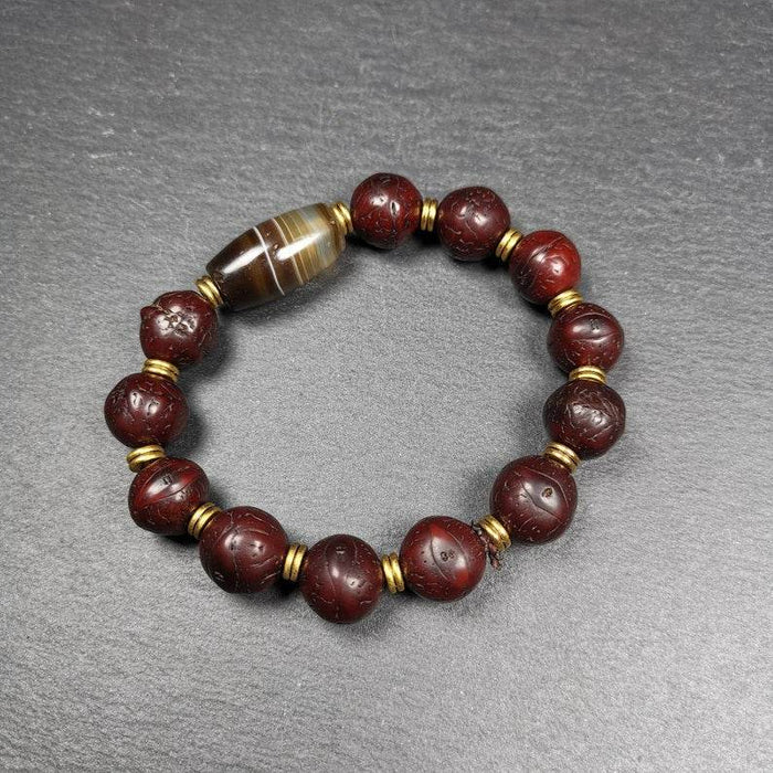 Wrist Mala, Bodhi Seed Beads Bracelet - Tibetan Buddhist mala beads, view 4