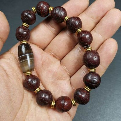 Wrist Mala, Bodhi Seed Beads Bracelet - Tibetan Buddhist mala beads, view 6