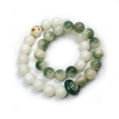 Wrist Mala, Bracelet Prayer Bead 16" Length - Tibetan Buddhist mala beads, detailed view